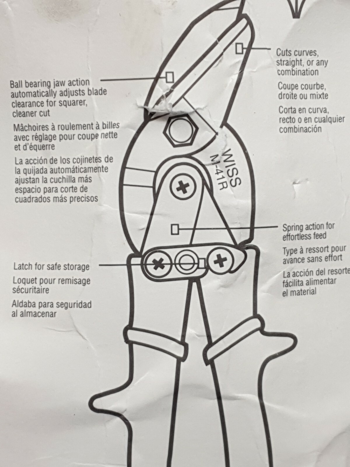 WISS M-41R Pipe and Duct Snipe 20 gauge Made In USA