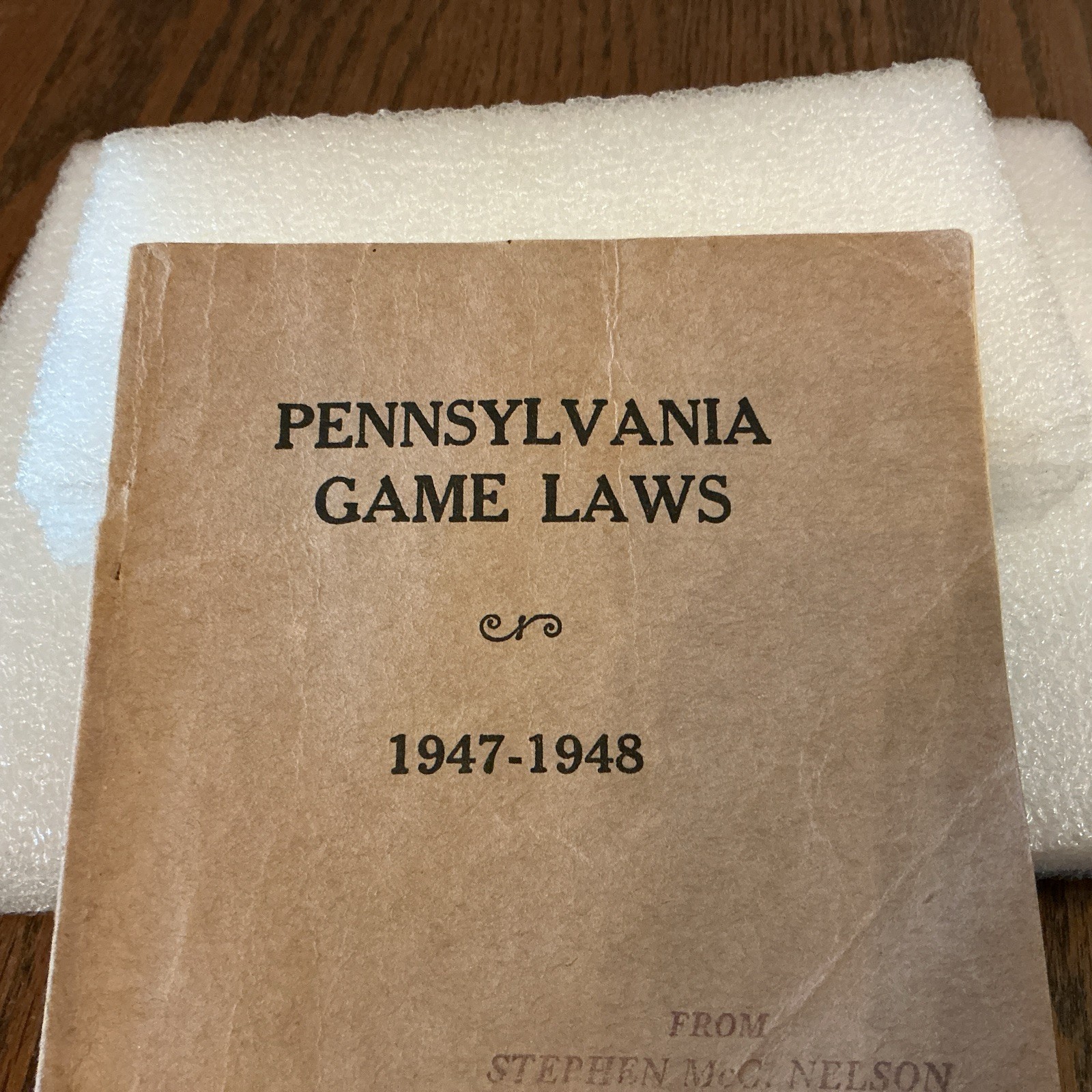 Vintage 1947-48 Pennsylvania Game Laws,used condition