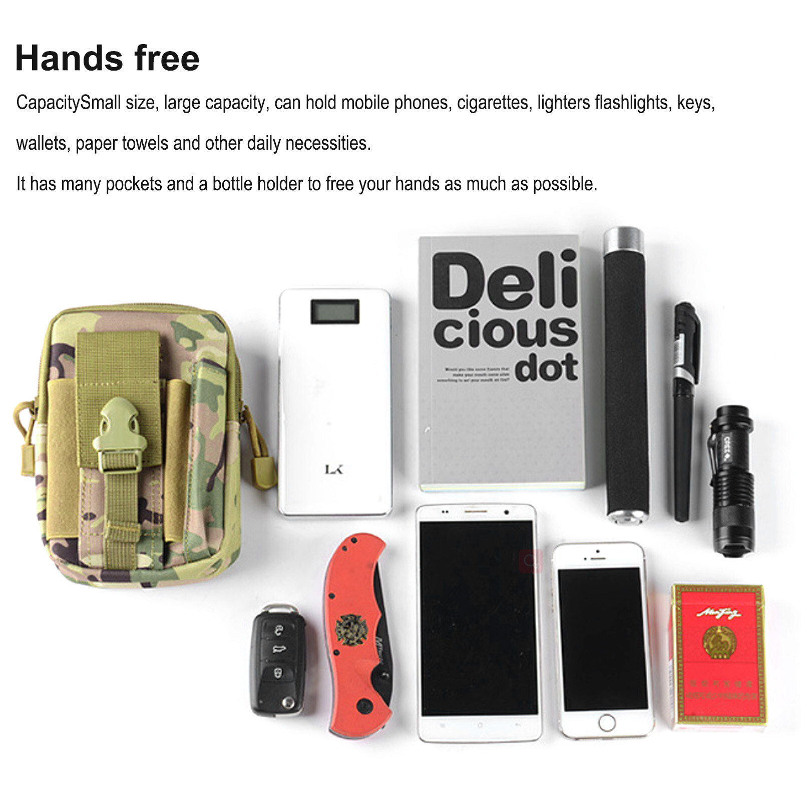 Tactical Molle Pouch EDC Belt Waist Military Waist Bags Fanny Pack Bag Pocket US