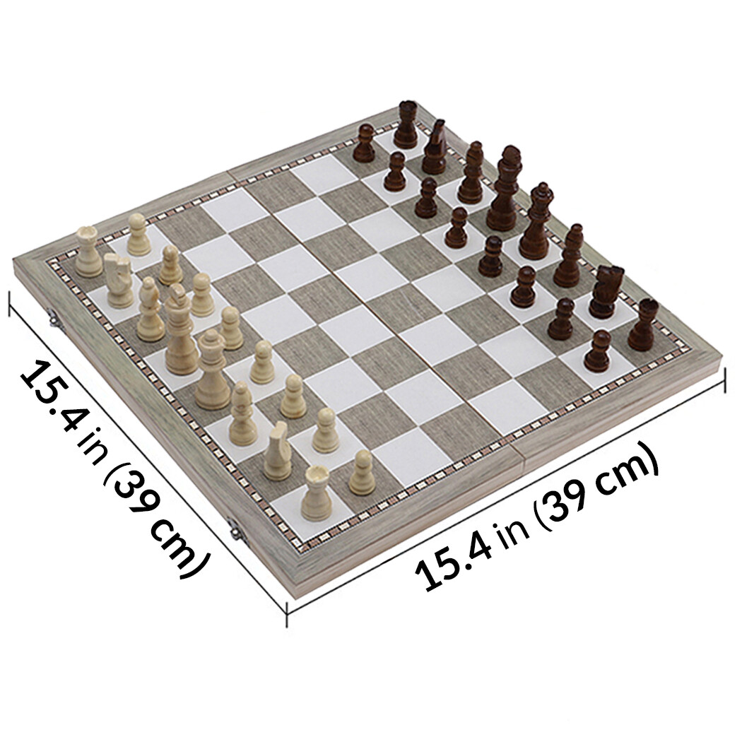 Chess Set Checkers Backgammon Chess Board Games for Kids Travel Game Set Ages 6+