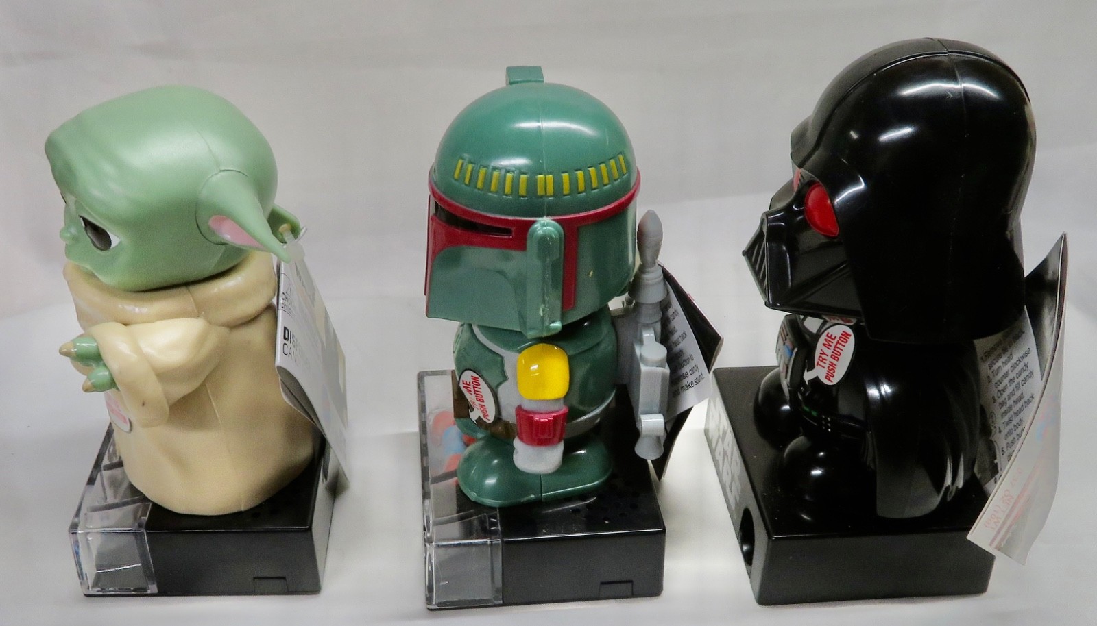 ✨STAR WARS~Darth Vader & Boba Fett & Yoda ~Talking Candy Dispensers w/ Sound