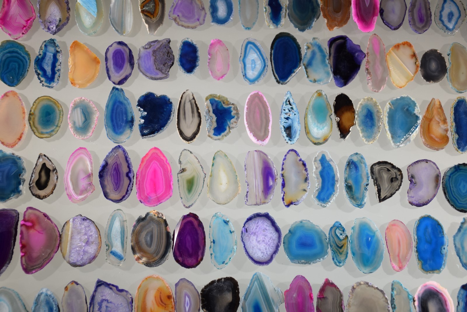 Agate Geode Slab Lot of 50 Quartz Polished Both Sides Agate Geode Slices Lot #4