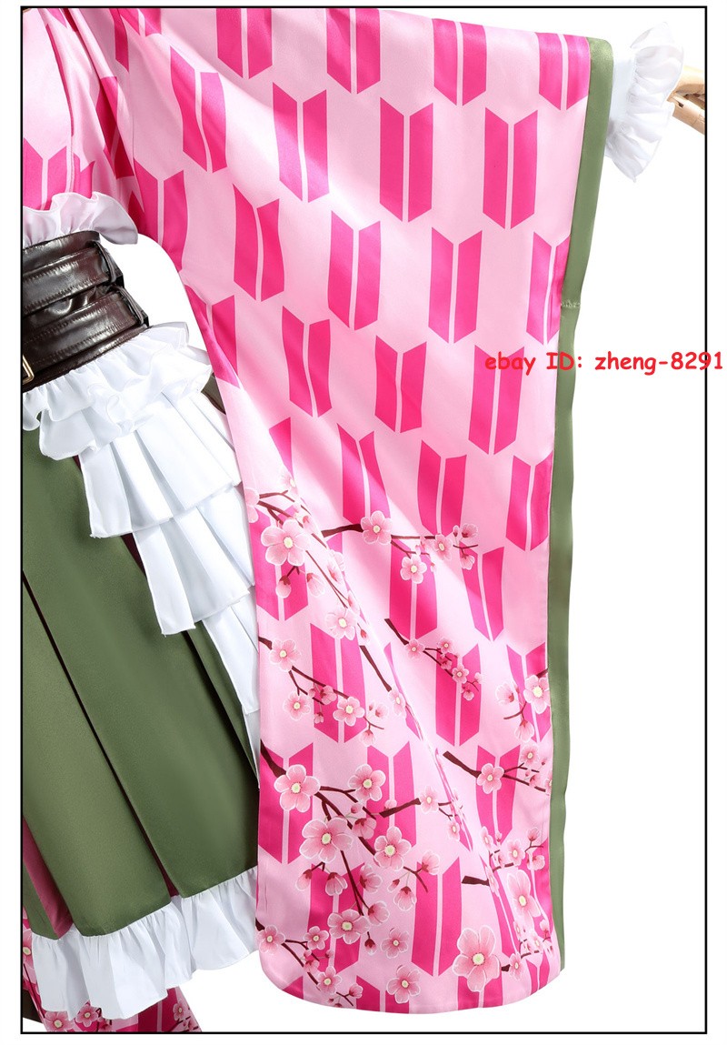 Demon Slayer: Kimetsu no Yaiba Kanroji Mitsuri Halloween Costume Party Dress Set