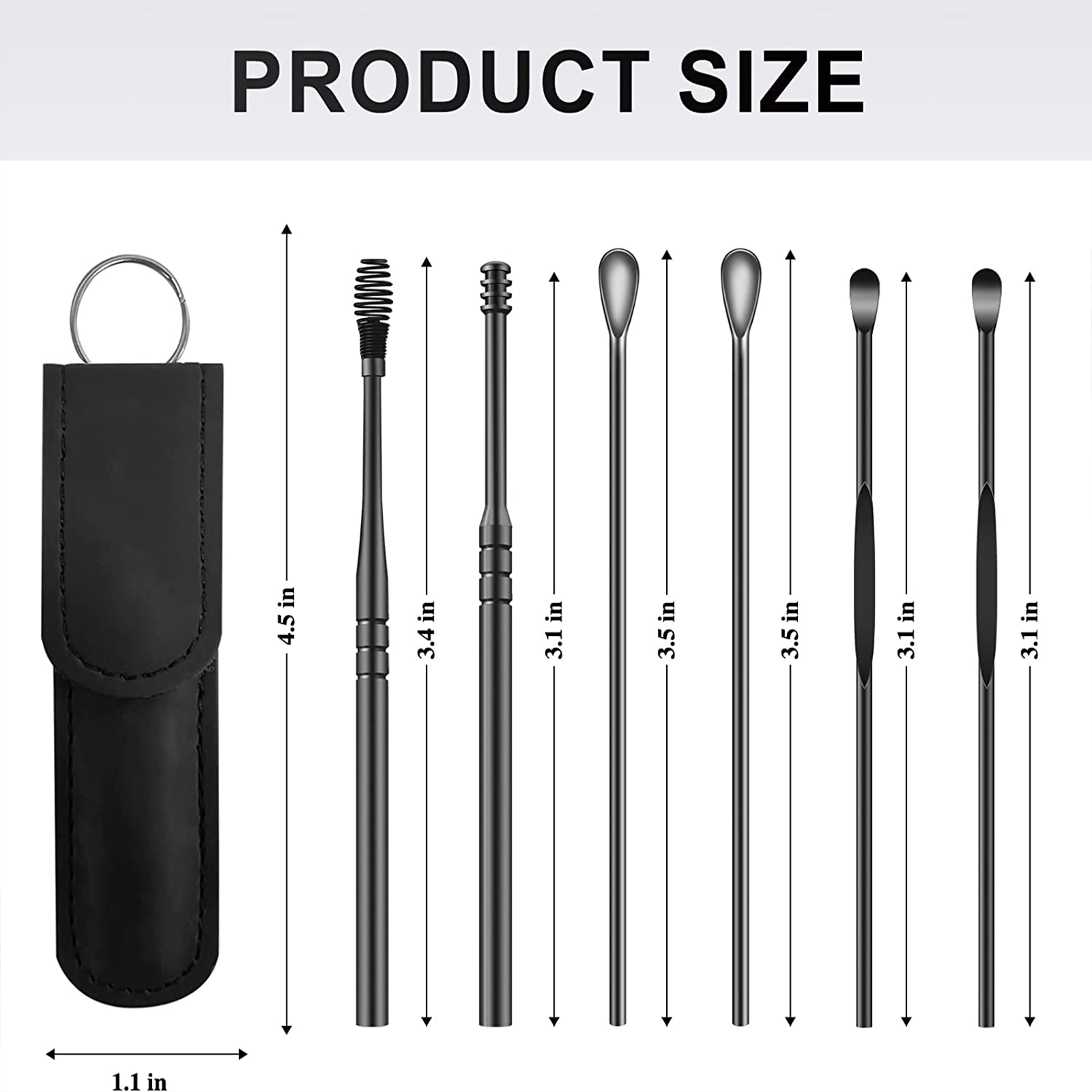 6PCS Ear Pick Cleaning Set Spiral Tool Spoon Ear Wax Remover Cleaner Curette Kit