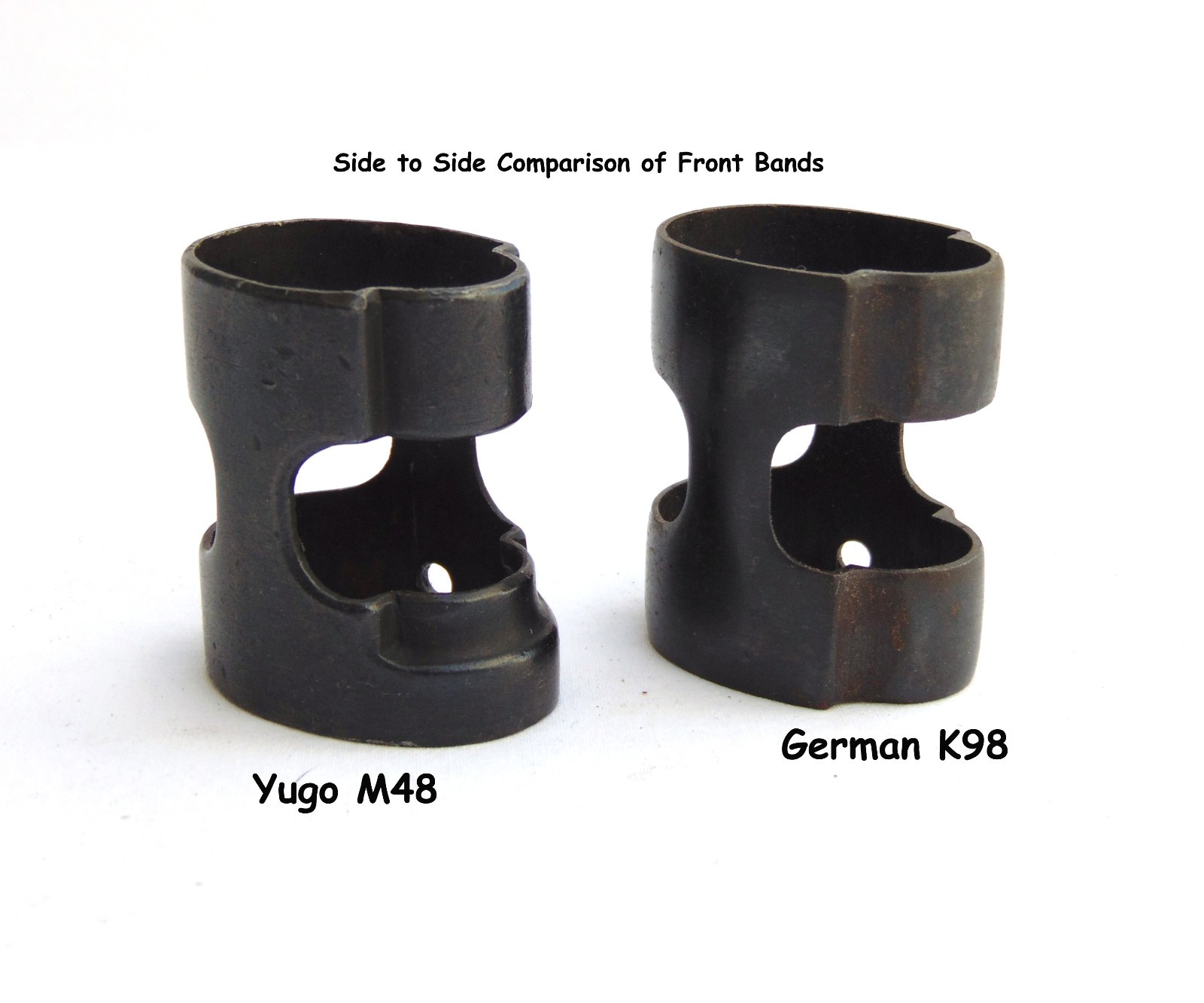 WW2 German K98 Rifle Front Barrel Band H Style, Milled, Mauser K98k. No Serial