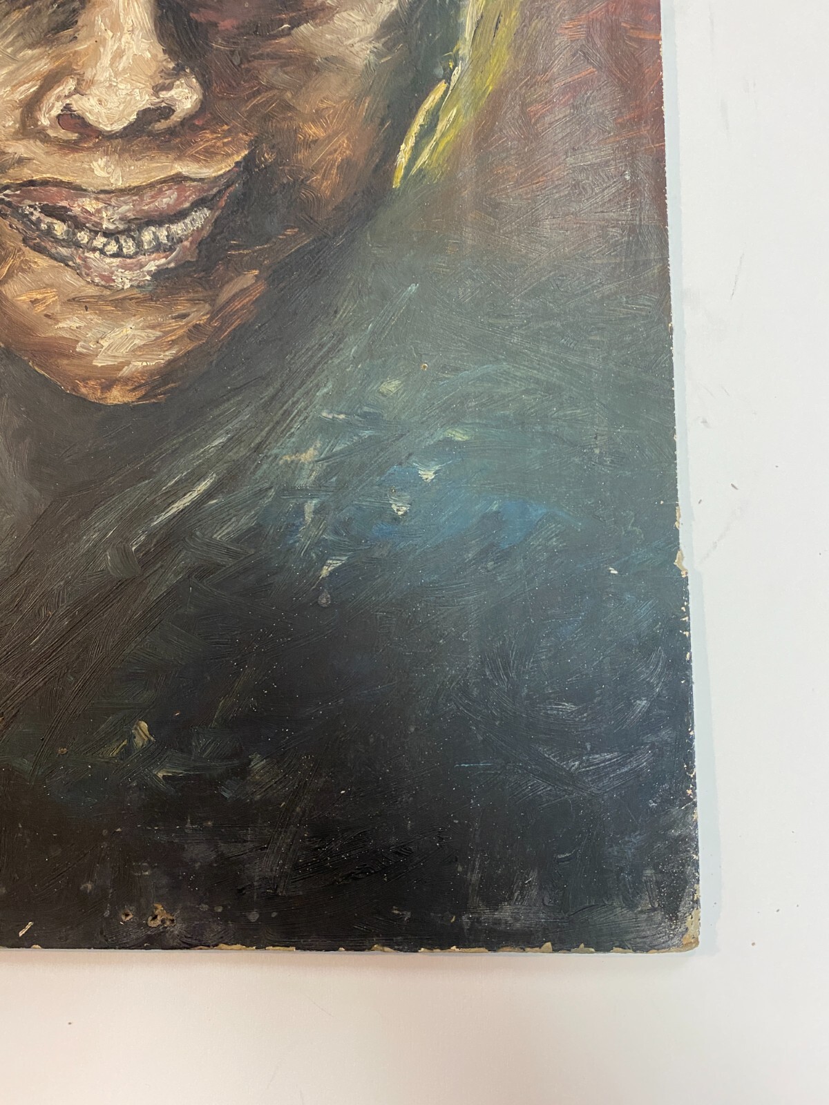 Primitive Black Americana Folk Art Oil Painting Portrait Of A Women