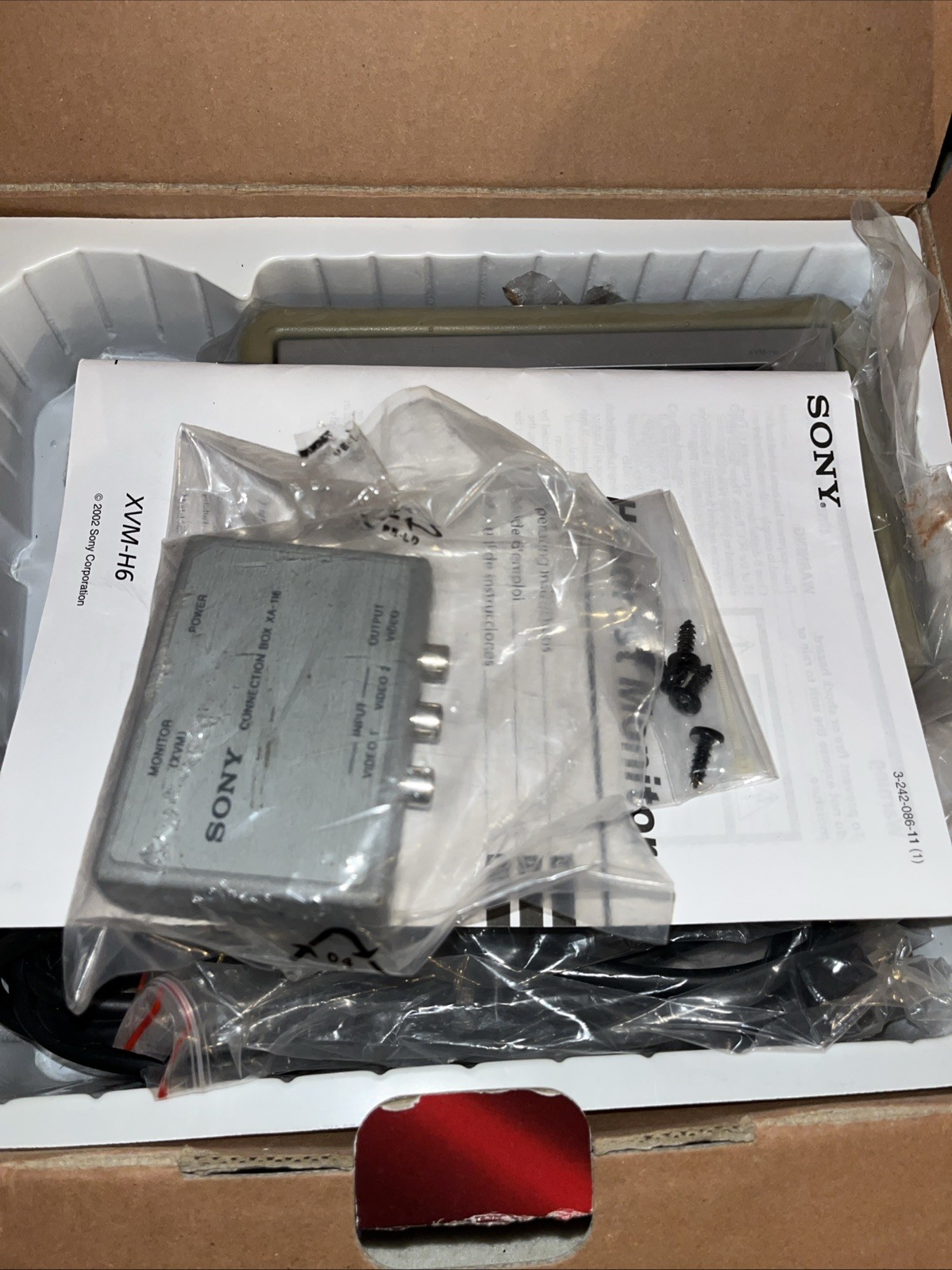 2 X Vintage Sony XVM-H6 Headrest Monitor 5.8” Wide Screen 2 X Remote Controls