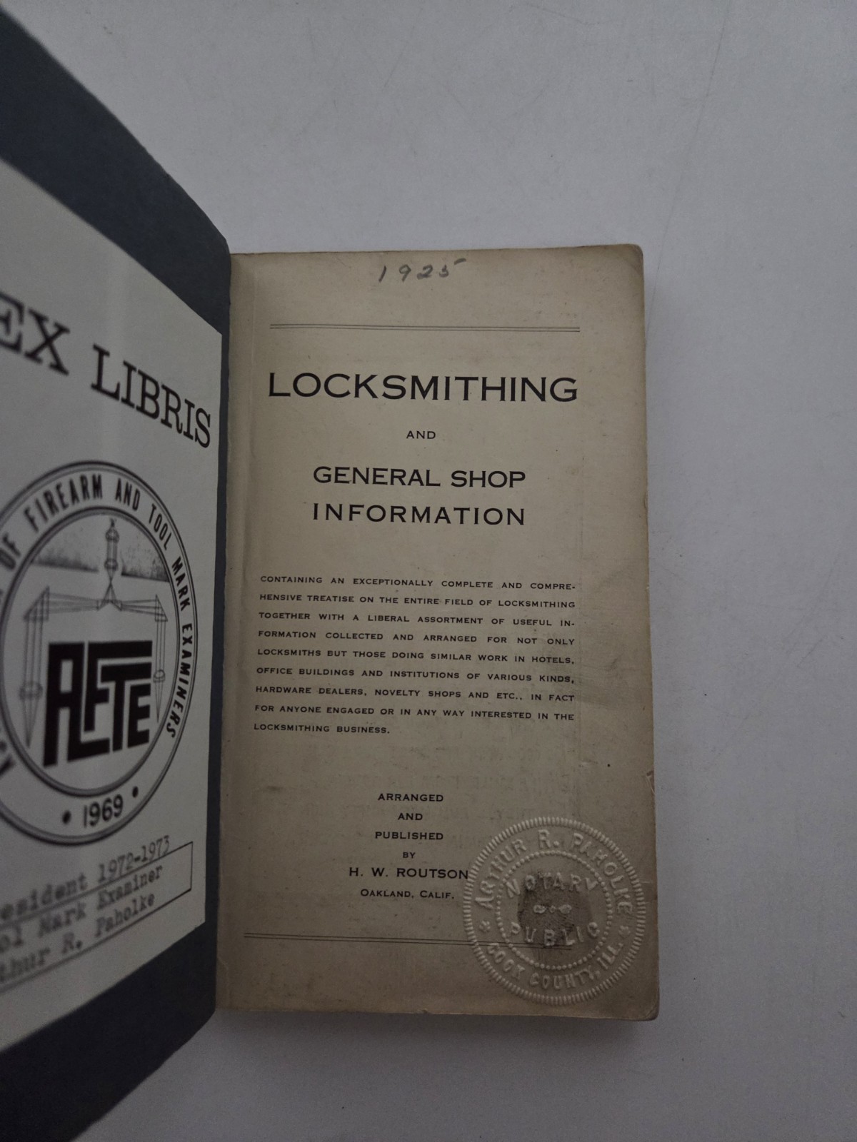 Locksmithing And Miscellaneous Shop Information Vintage Book