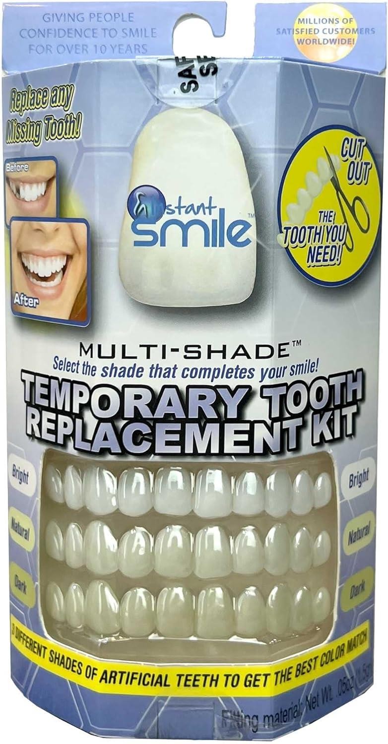 Instant Smile 30 Assorted Temporary Tooth Kit Deluxe 3 Shades Replacement Kit