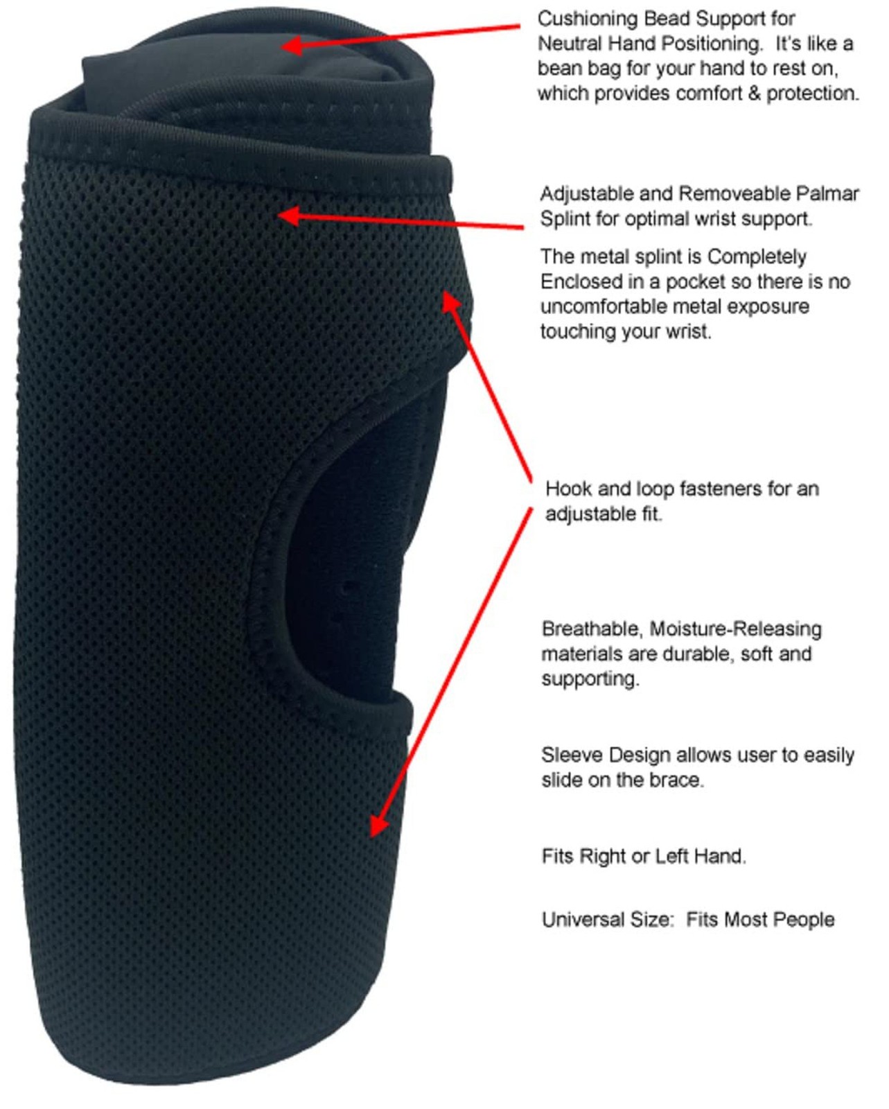 Therapist's Choice Night Wrist Sleep Support Brace, Cushioned to Help Relieve...