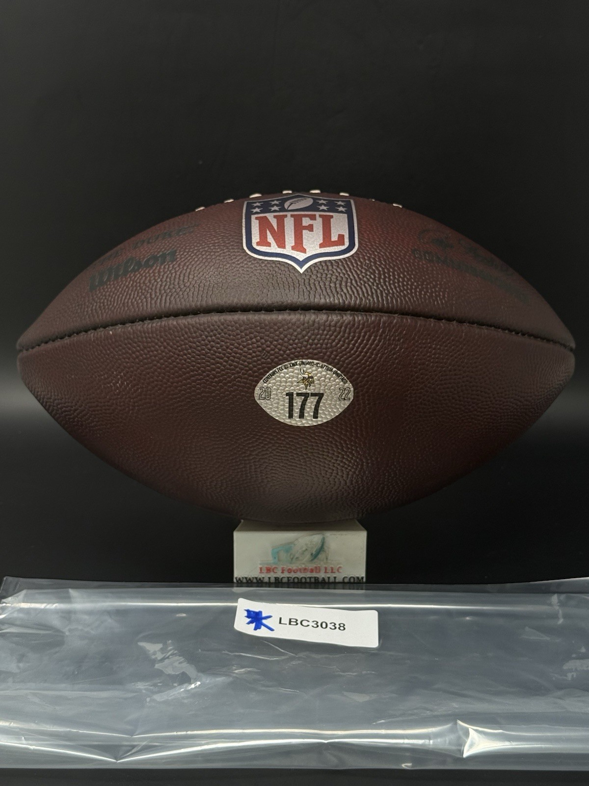 2022 Minnesota Vikings Game Ball 177 Fully Prepped Wilson The Duke Football