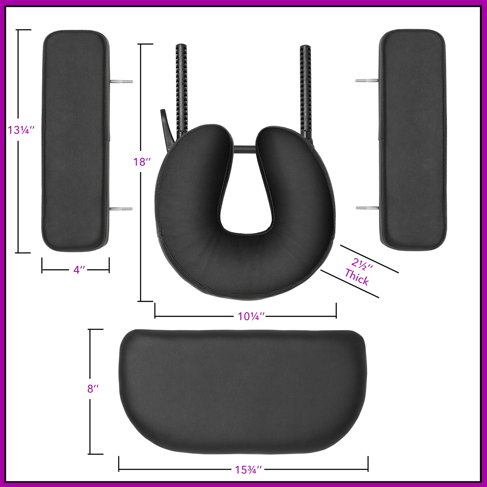 Portable Reiki Massage Table with Memory Foam Tilt Backrest Carrying Case, Black