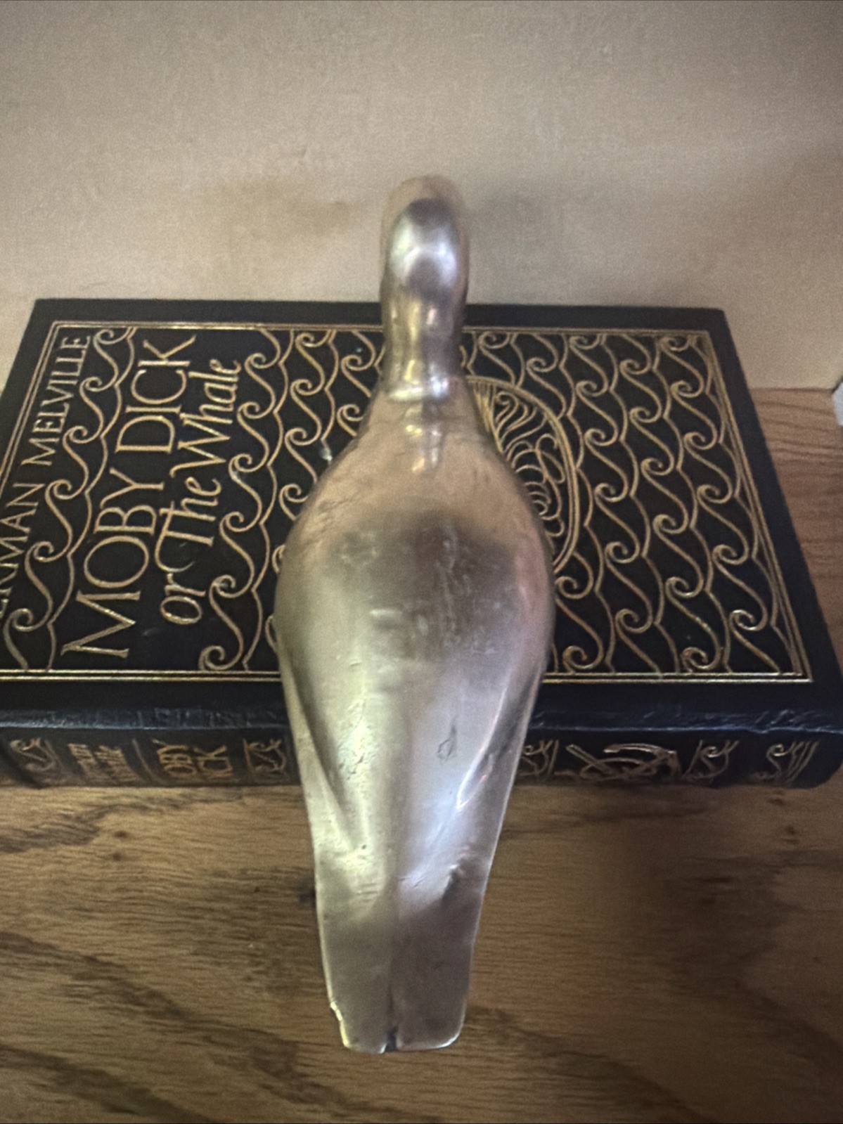 Vintage Heavy Solid Brass smooth Duck Decoy Figurine Approx 10" Long 4” TalIndia