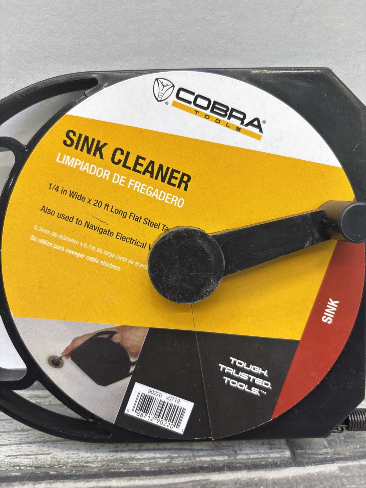 Cobra Tools, Sink Cleaner 20' L x 1/4" W Flat Steel Tape Sewer Rod Snake {35}