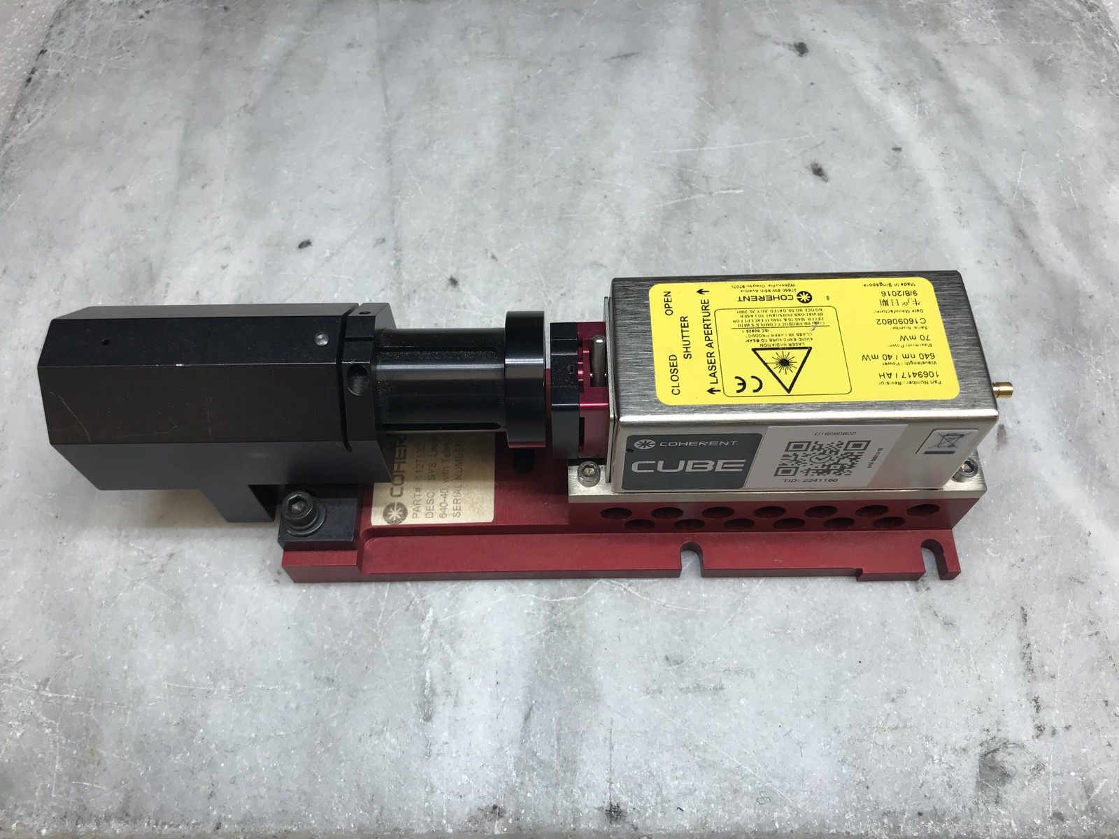 Coherent Cube 1069417 / AH 640nm 40mW Max 70mW 535 Hours w/ Cable *READ DESC*