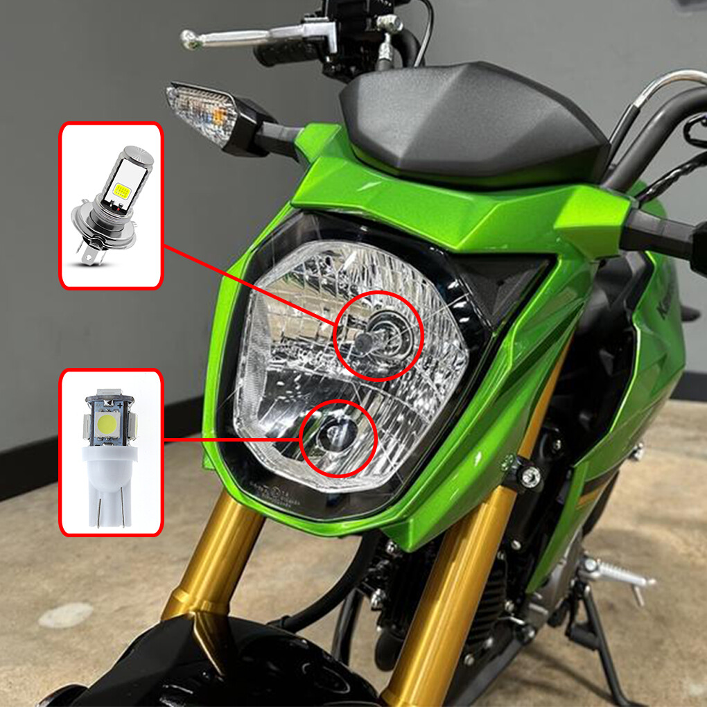 2pc LED Headlight Parking Light Bulbs For Kawasaki Z125 Pro Z series 2017-2021