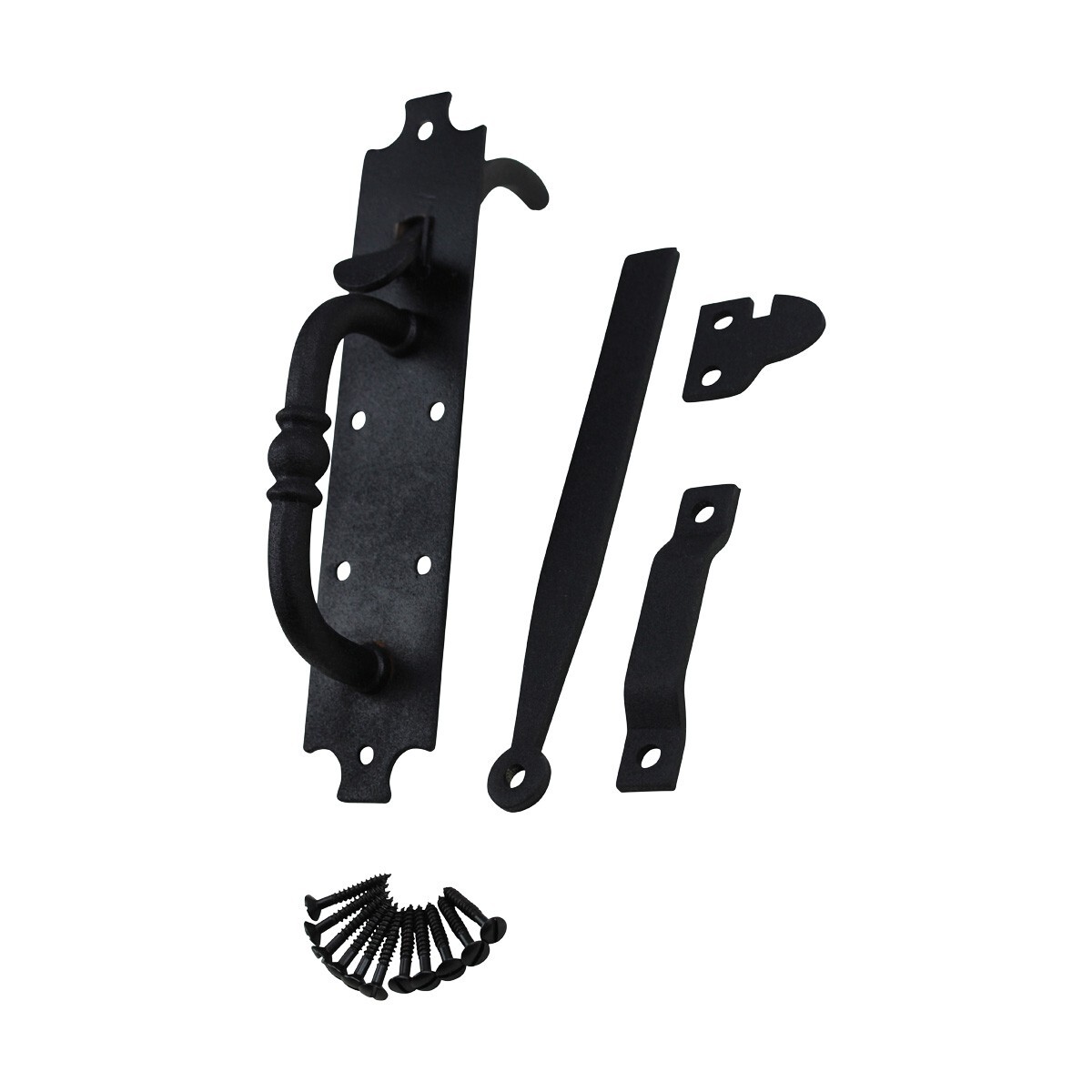 Black Cast Iron Norfolk Door Latches with Mounting Hardware Renovators Supply