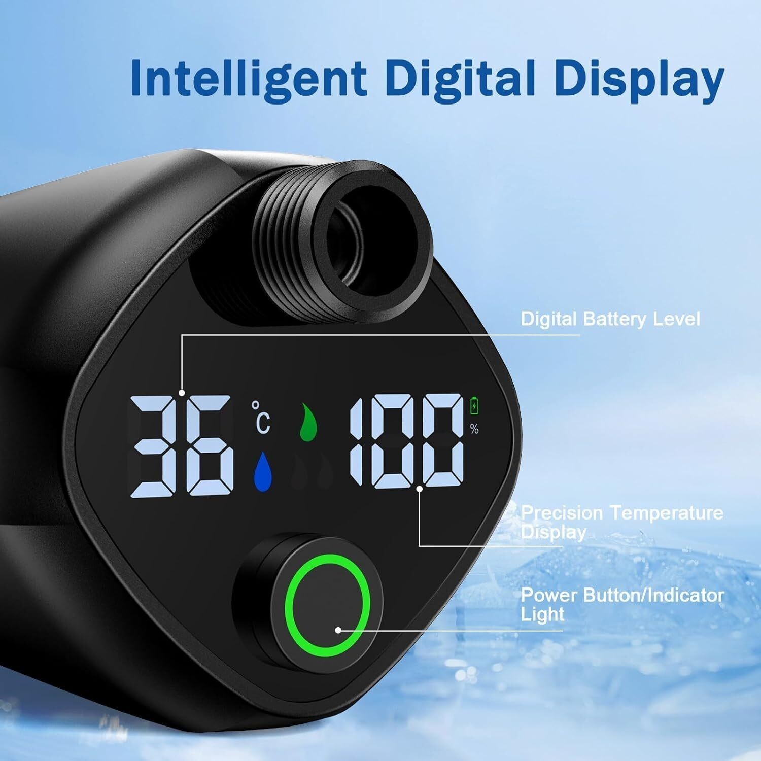 Portable Shower Camping,9000mAh Rechargeable Shower Pump with Digital Display