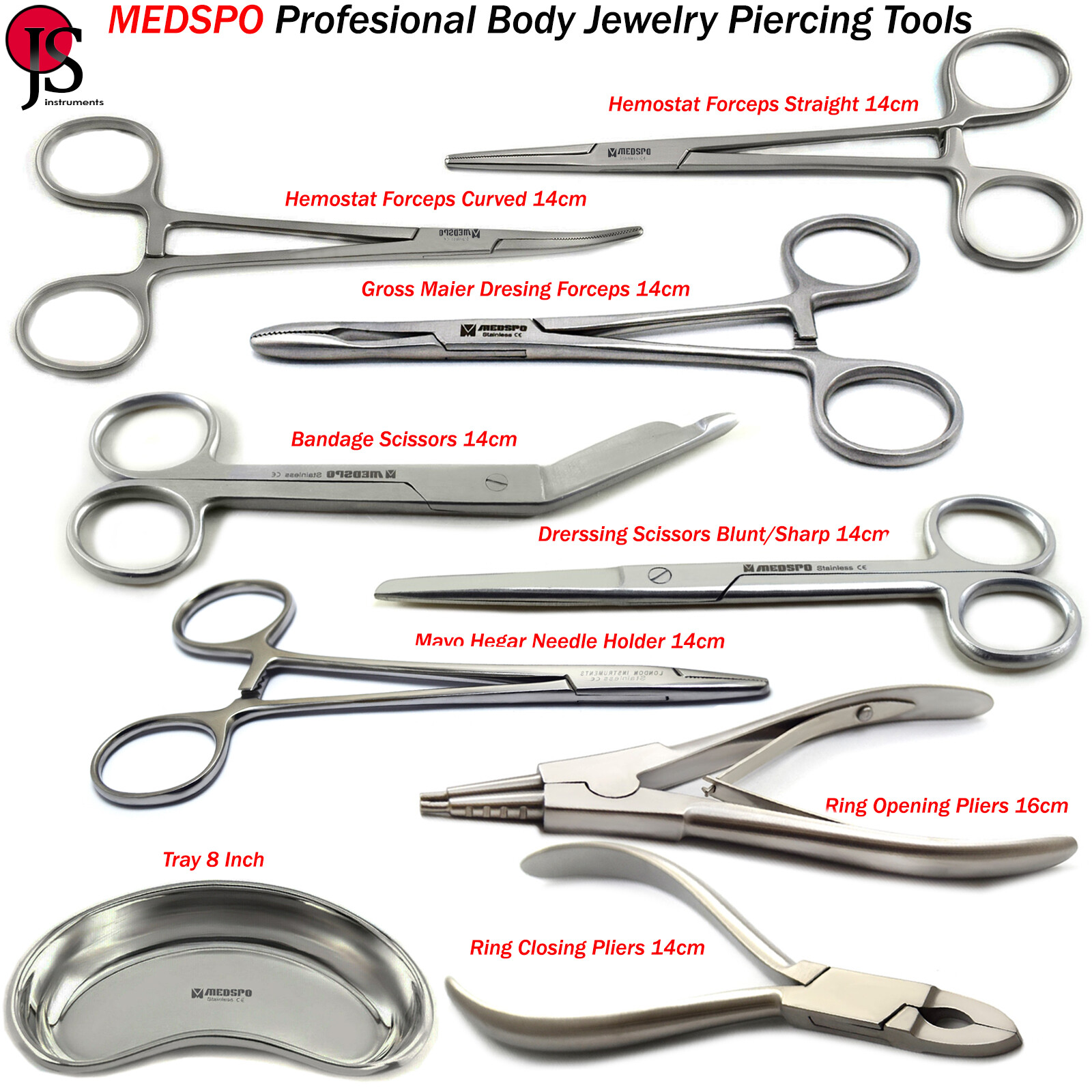 Tattoo Body Piercing Ring Closing Opening Pliers Hemostat Clamp Jewelry Tools