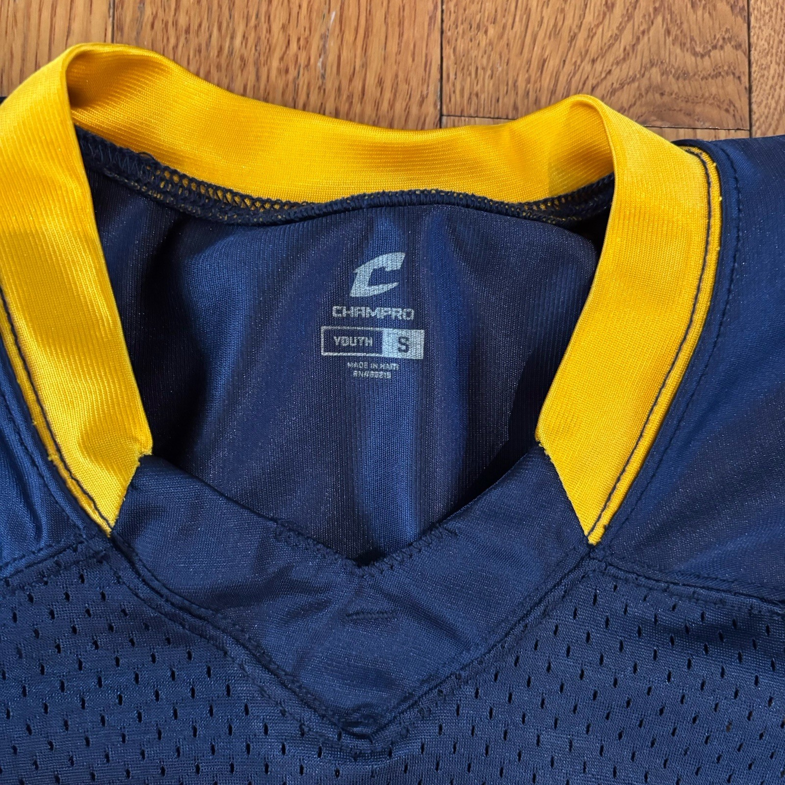 Boys Champro Mesh Football Jersey Blue And Gold
