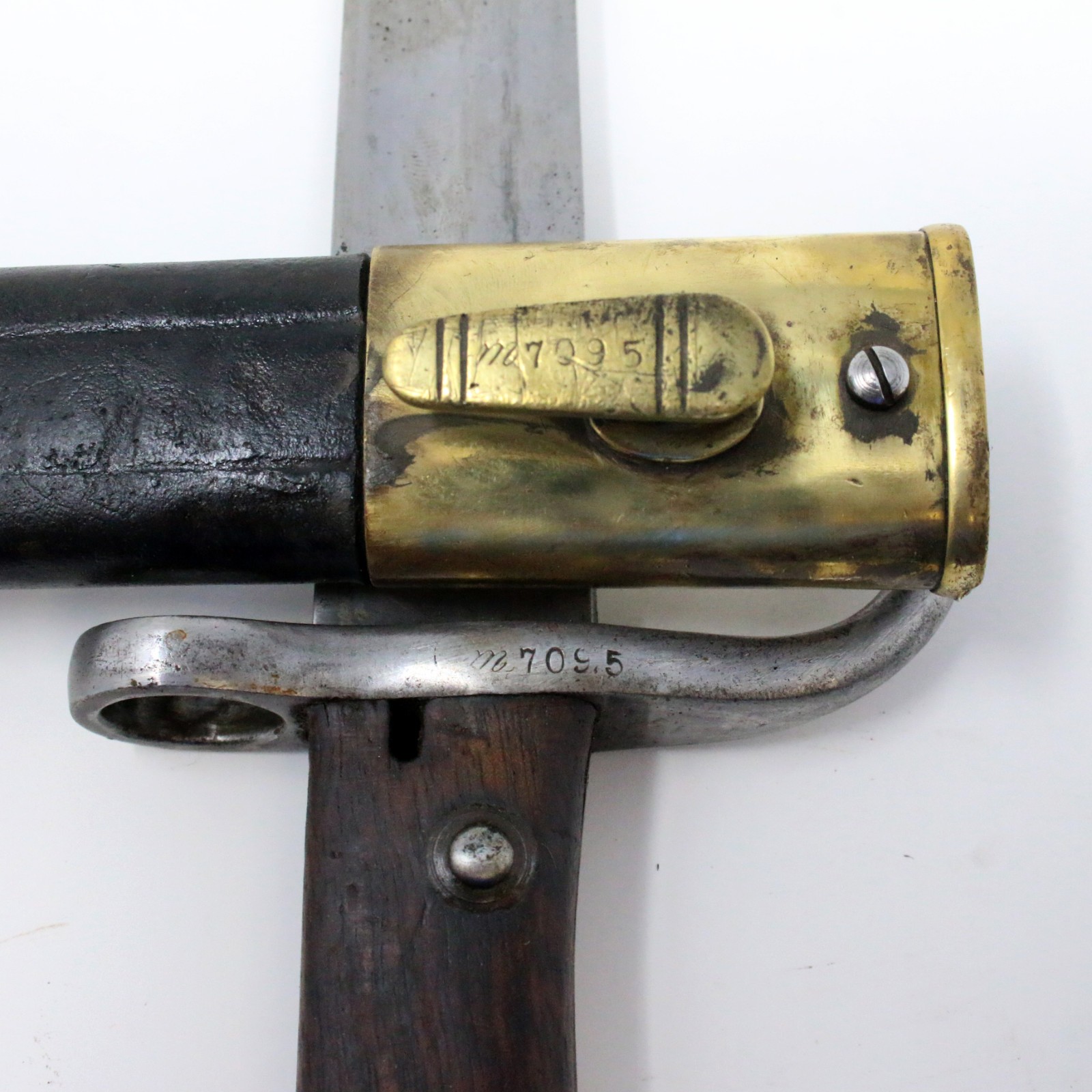 Argentine M1909 Mauser Bayonet Hooked WKC Solingen Matching # Leather Scabbard A
