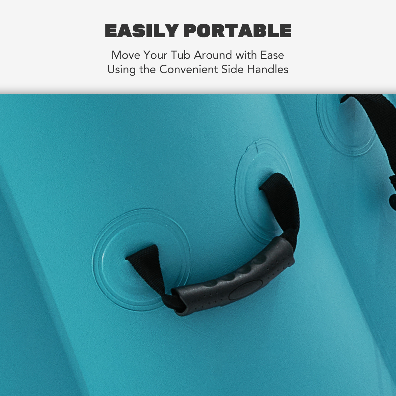 6ft Inflatable Hot Tub Portable Above Ground Pool with 120 Air Jets Heater Teal