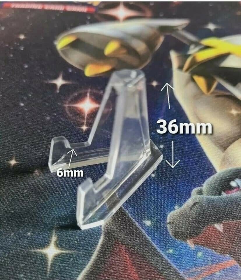 * 20 DISPLAY EASEL STANDS FOR Pokemon Or Trading Card Holders CLEAR ACRYLIC