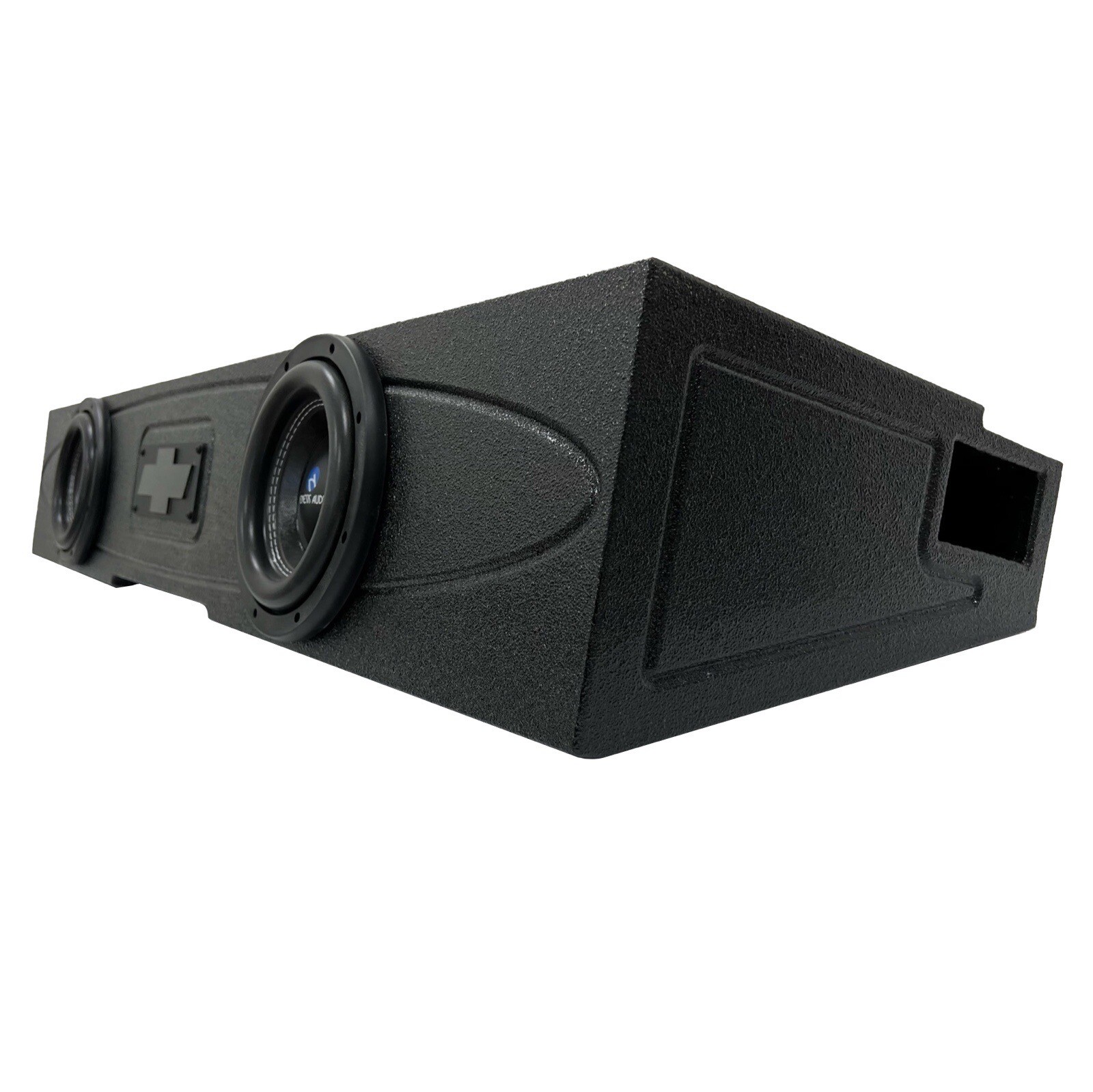 Silverado Sierra 14-18 Crew Cab Subwoofer Box Enclosure 2x8 Ported Front Fire