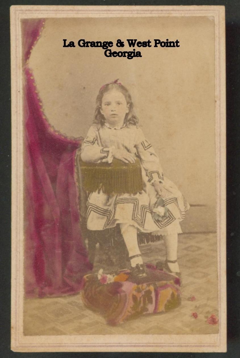 Studio pose of Father and two Daugthers, .M.V. LOMAX ~ ABBEVILLE ,S.C.