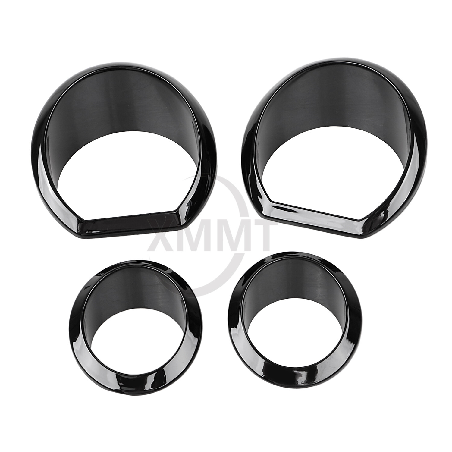 Black Gauge Bezel Trim Ring Kit For Harley Street Glide FLHX Special FLHXS 14-23