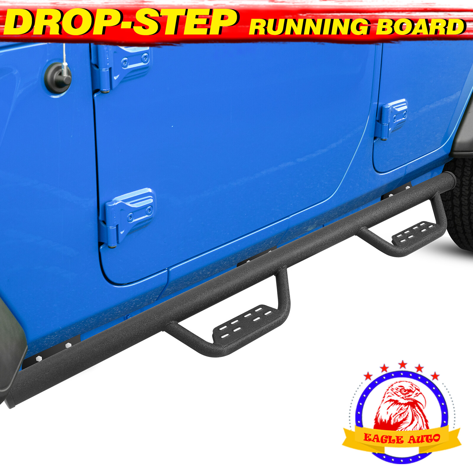 NERF BARS RUNNING BOARDS SIDE STEPS FOR 07-18 JEEP WRANGLER JK 4 DOOR DROP BOC