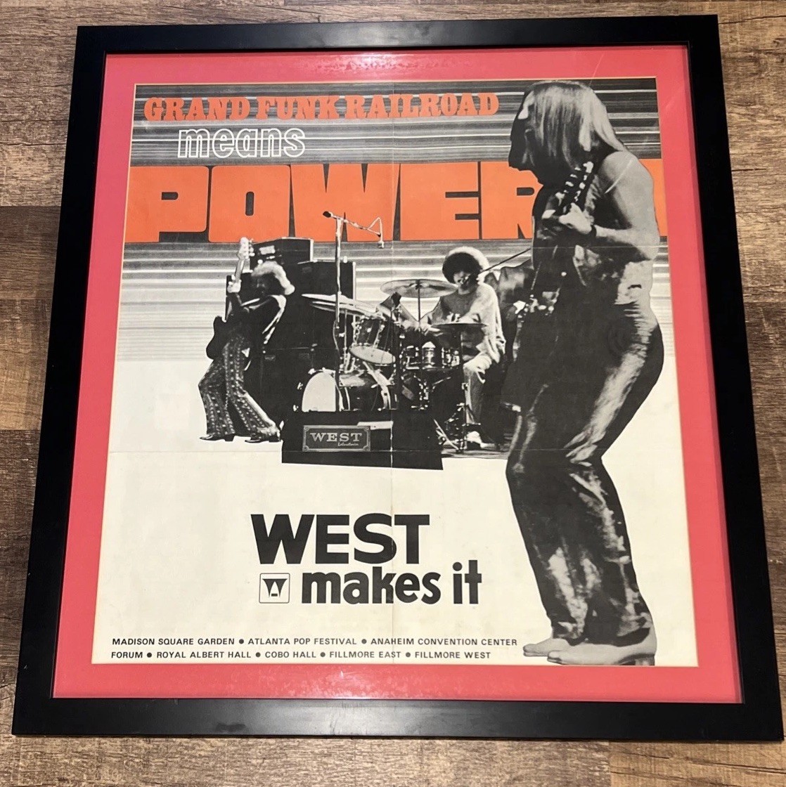 Grand Funk Railroad Original Jan. 1973 Poster POWER “West Makes It” Ad Amps RARE