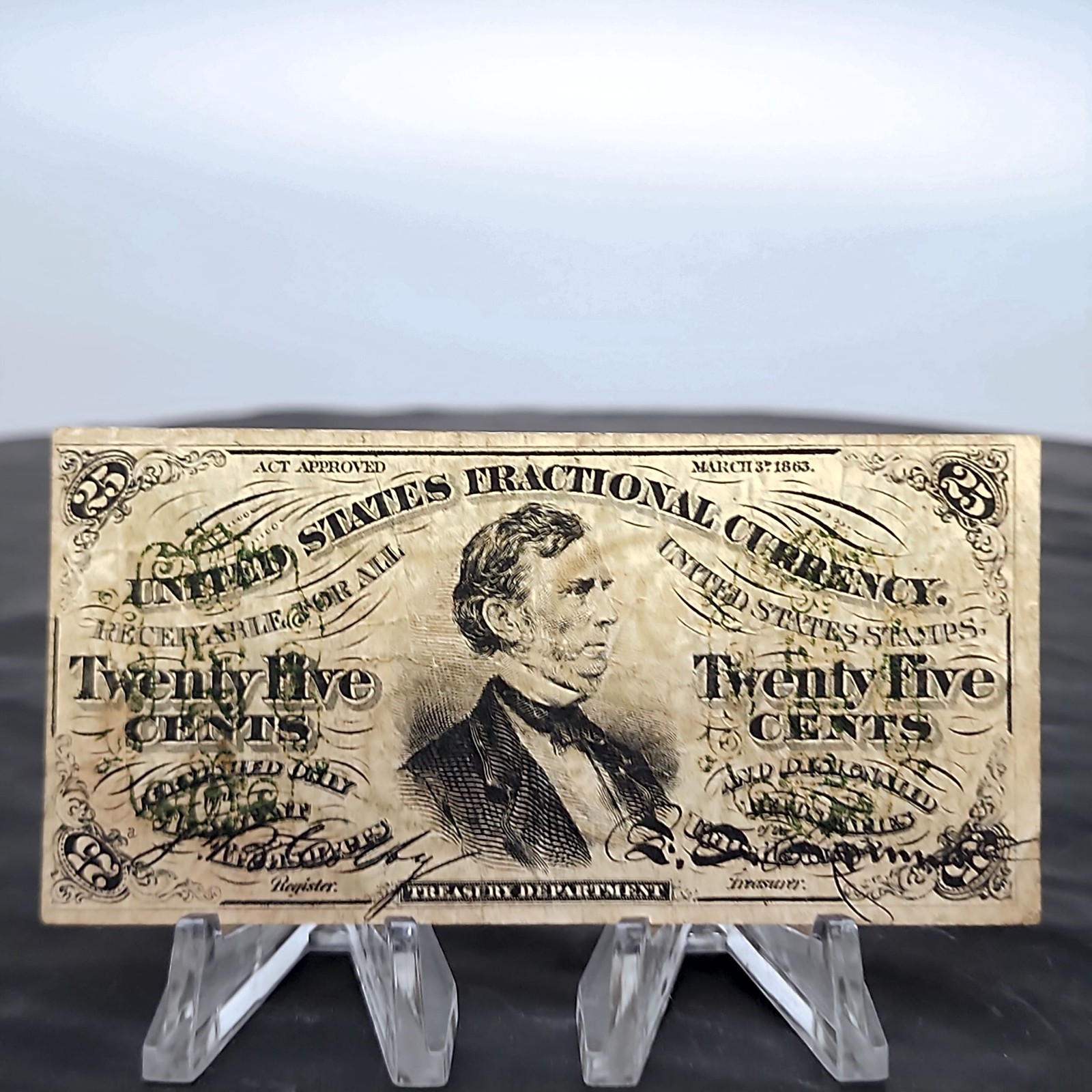 1863 25c Fractional Currency Third Issue Fessenden FR-1301 Civil War Fine ⭐