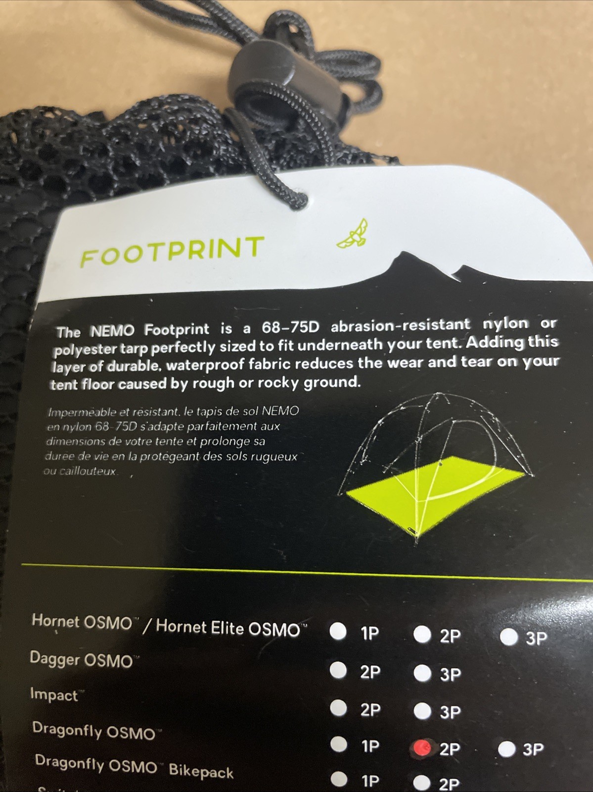 NEMO Dragonfly Osmo 2P Footprint BRAND NEW!