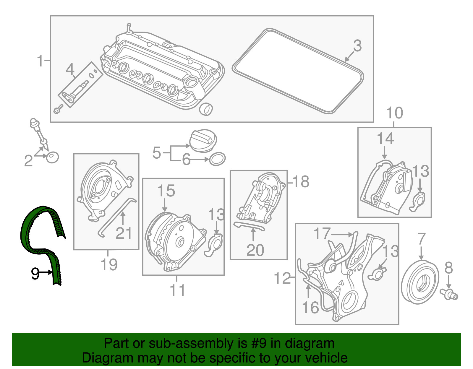 Genuine Honda Timing Belt 14400-R9P-A01