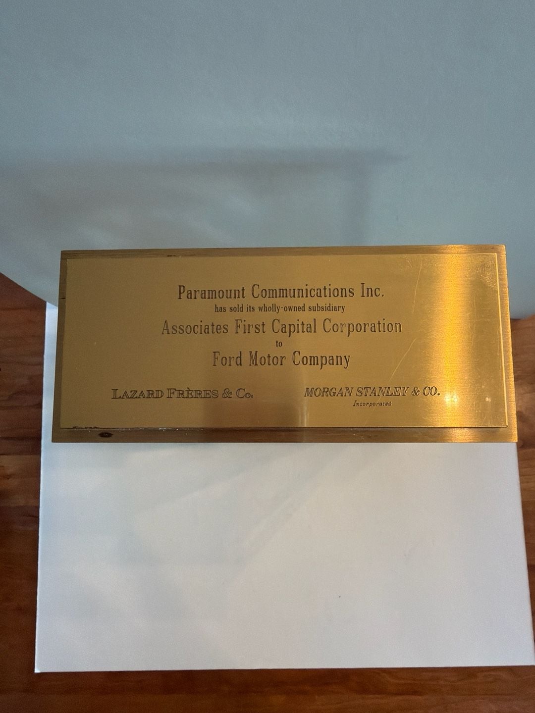 Rhonda Style Brass Skeleton Movement Mantel Clock with Corporate Commemorative P