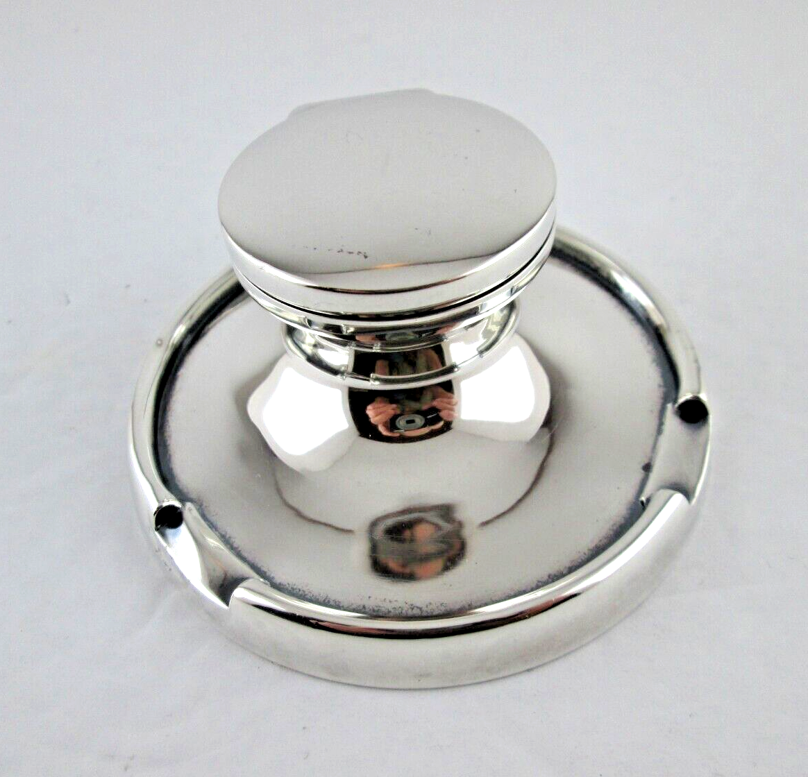 Vintage ENGLISH Sterling INKWELL Birmingham hallmark original glass liner