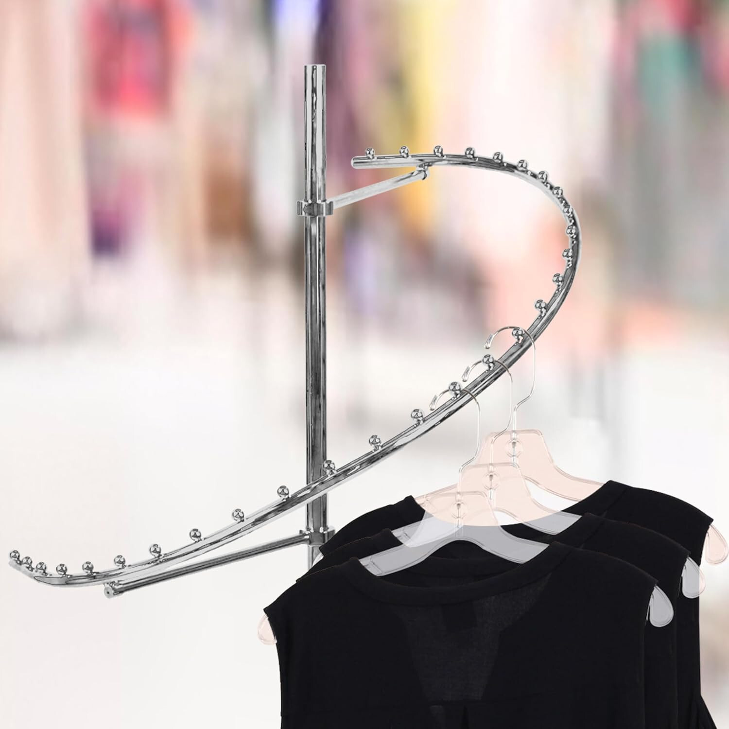 Spiral Clothing Rack Chrome 29 Ball Garment Retail Display Store Fixture 63" H