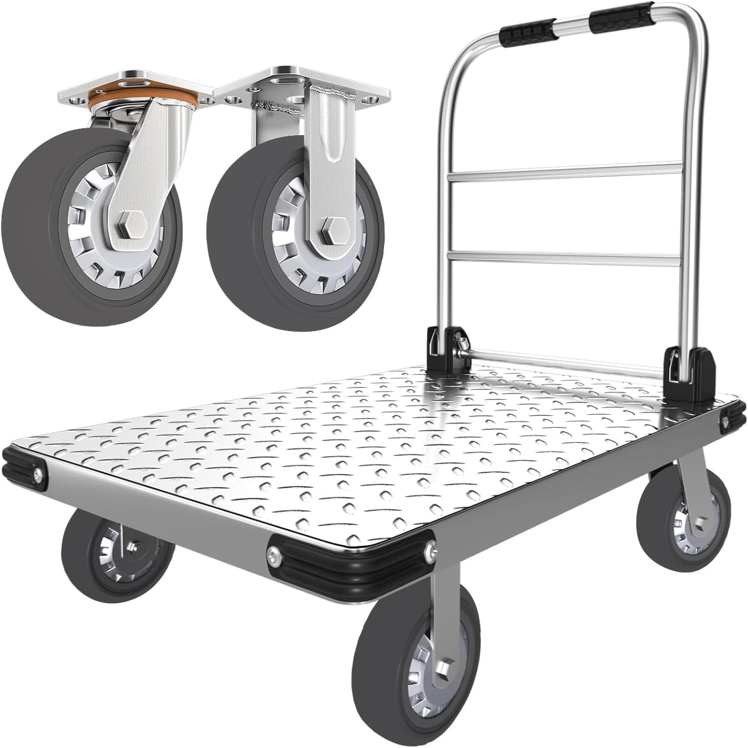 Folding Hand Truck Dolly Cart - Heavy Duty Trolley for 2000 lbs Moving