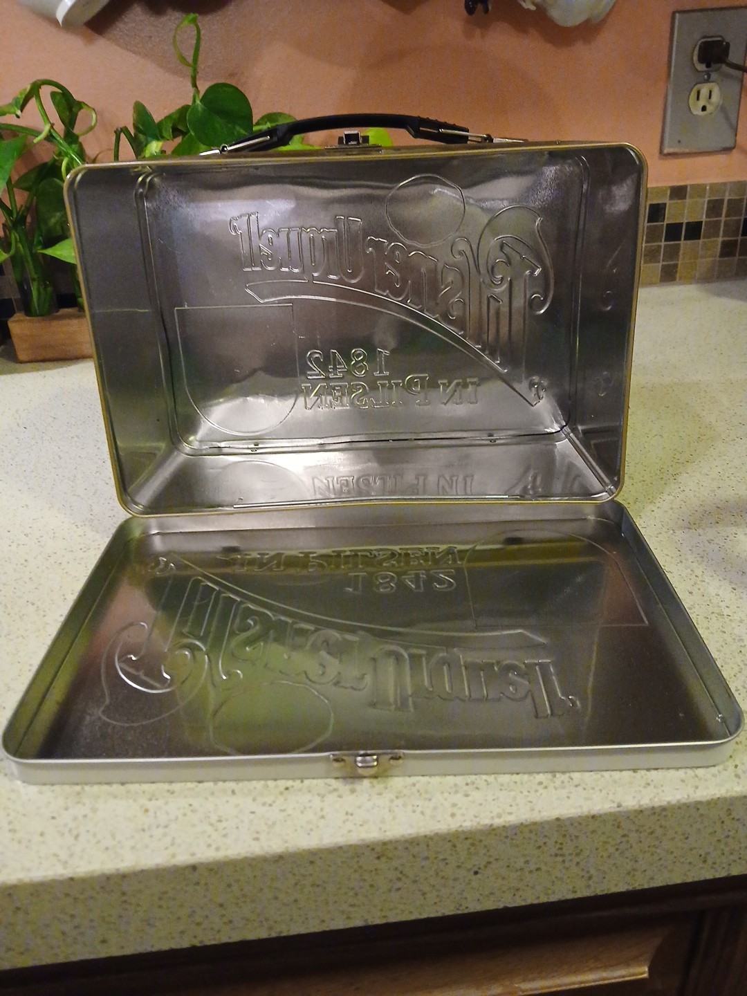 Really Cool Pilsner Urquell Lunchbox And Heavy Glass Beer Mug