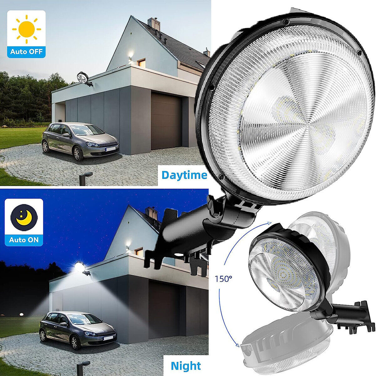 150W LED Barn Yard Street Outdoor Security Dusk to Dawn Waterproof Flood Light