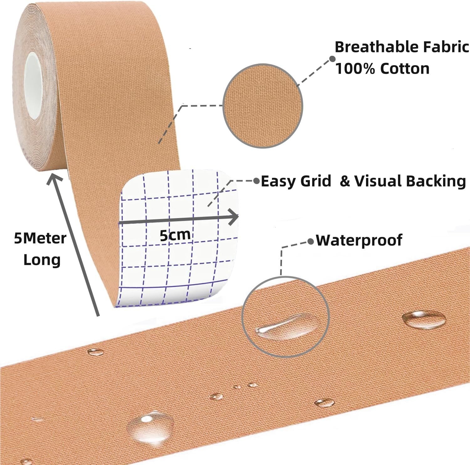 4Rolls Kinesiology Tape 80 Precut 10" Strip Elastic Athletic Tape Muscle Support