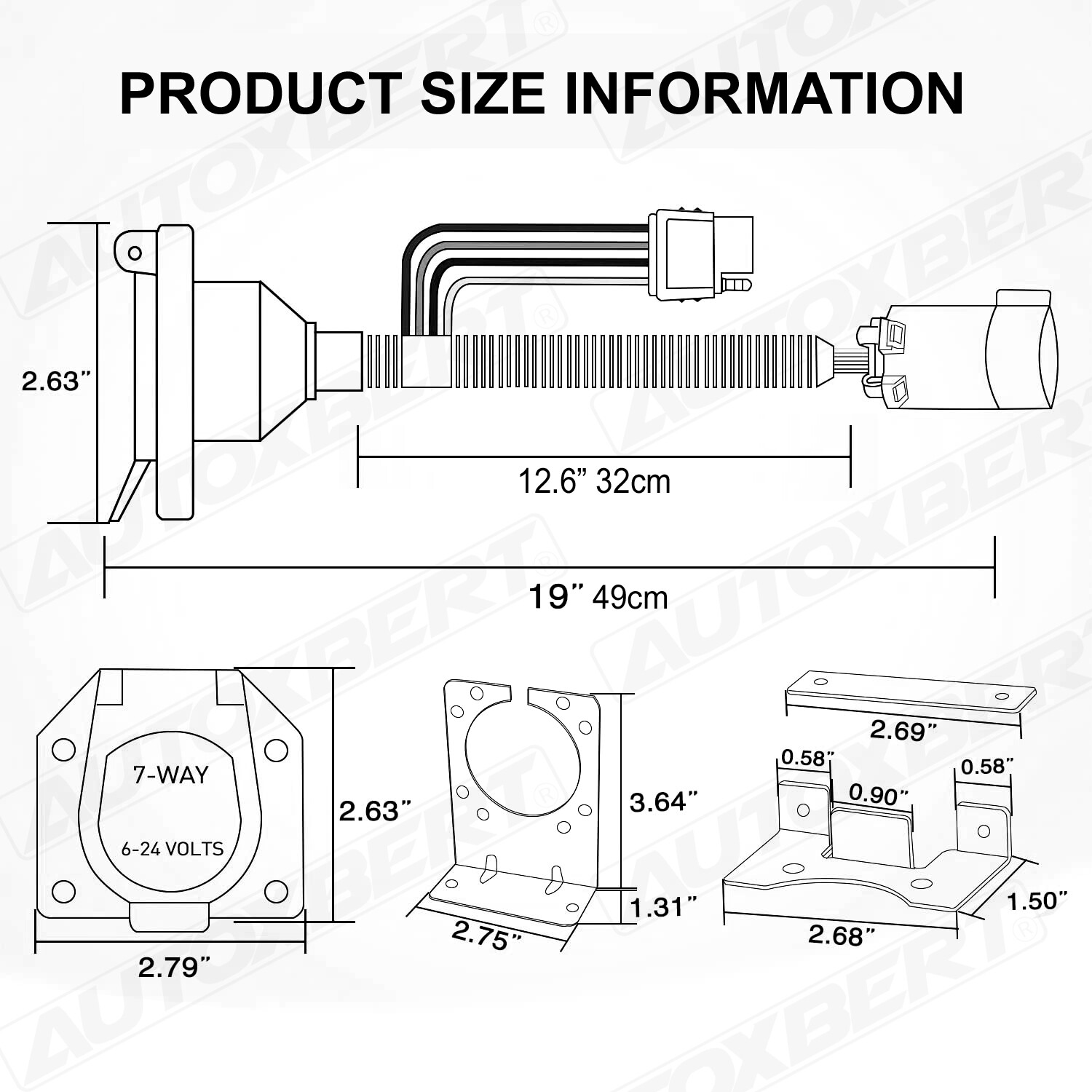 Multi Tow 7 Way Trailer 4 Pin Flat Connector Plug Adapter For Silverado USCAR OE