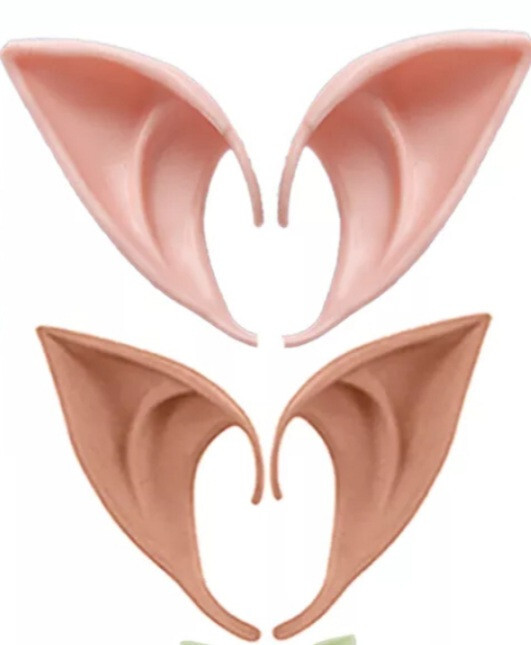 Elf Ears Fairy Cosplay Prosthetic Pair Tan Pale Brown New
