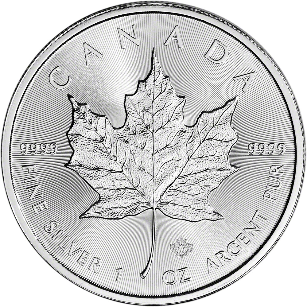 Canada Silver Maple Leaf - 1 oz - $5 - BU - Five 5 Coins - Random Date