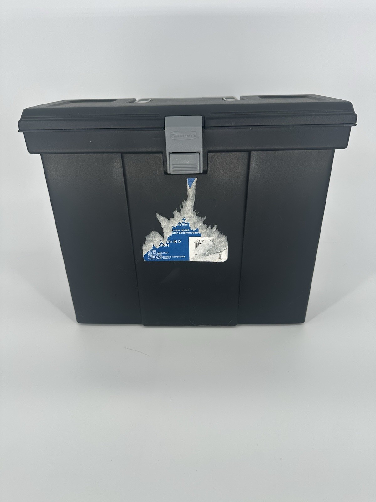 Vtg Rubbermaid Portable File Folder Carry Case Storage Box Black Hard Shell