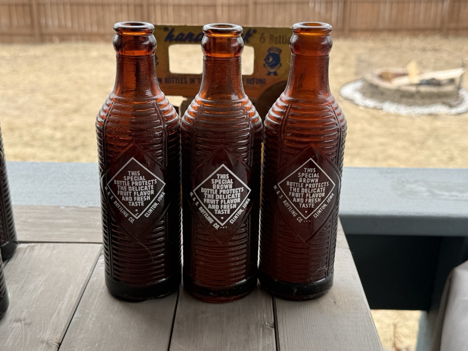 Rare 1940’s Orange Crush Cardboard 6 Pack Handi-Pack W/ Bottles Clinton Iowa