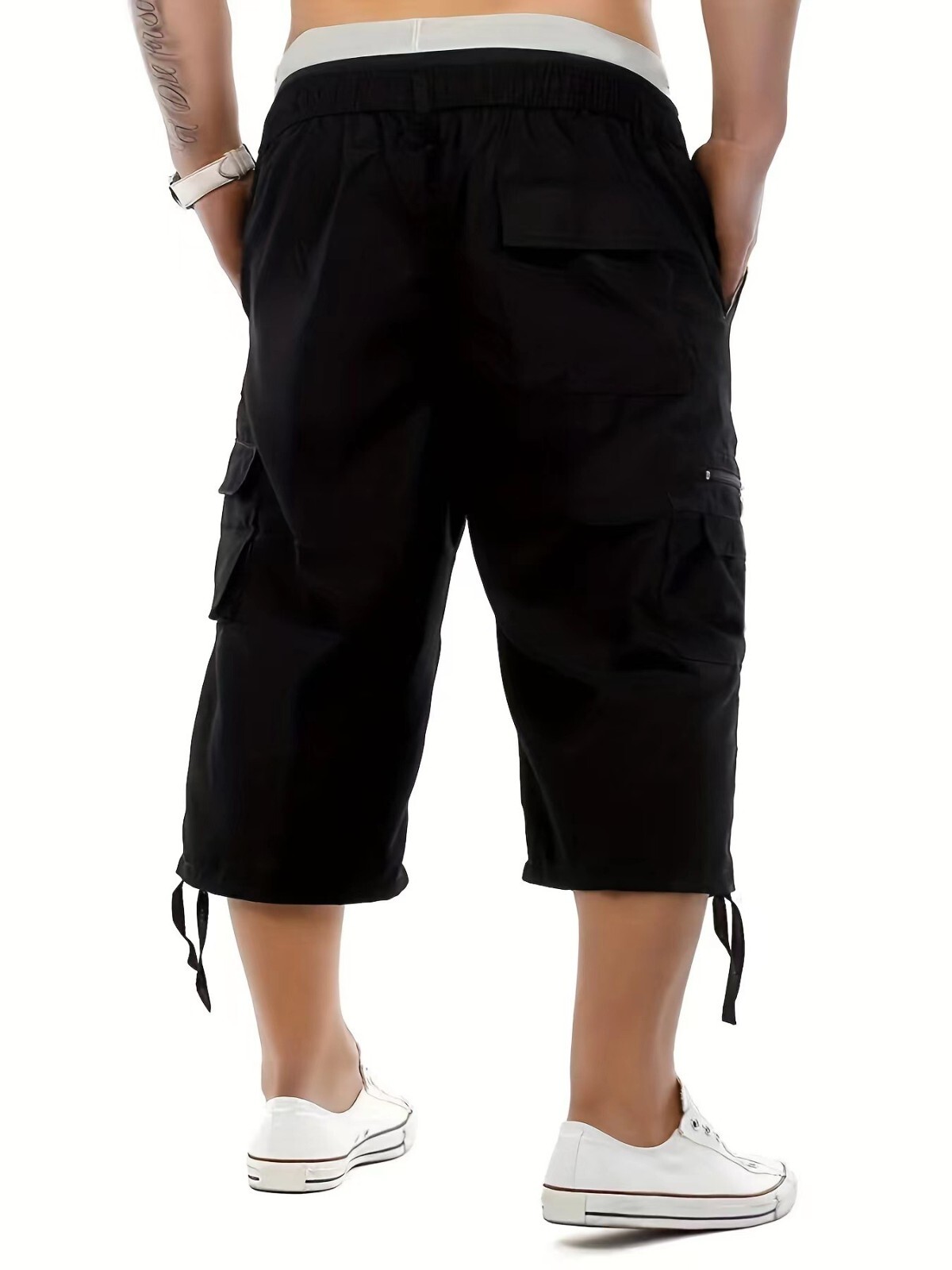 Casual Fashion Chino Cargo 3/4 Below Knee Shorts Pants Multi Pockets Trousers