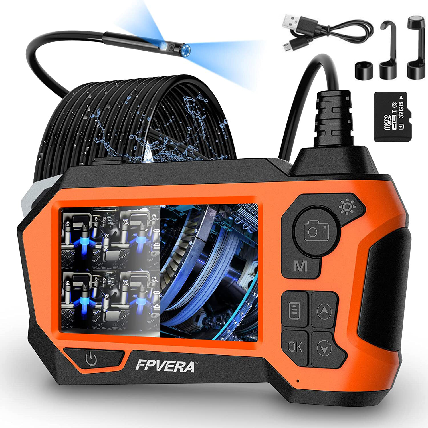 1080P Pipe Inspection Camera Endoscope Video Sewer Drain Cleaner Waterproof USB