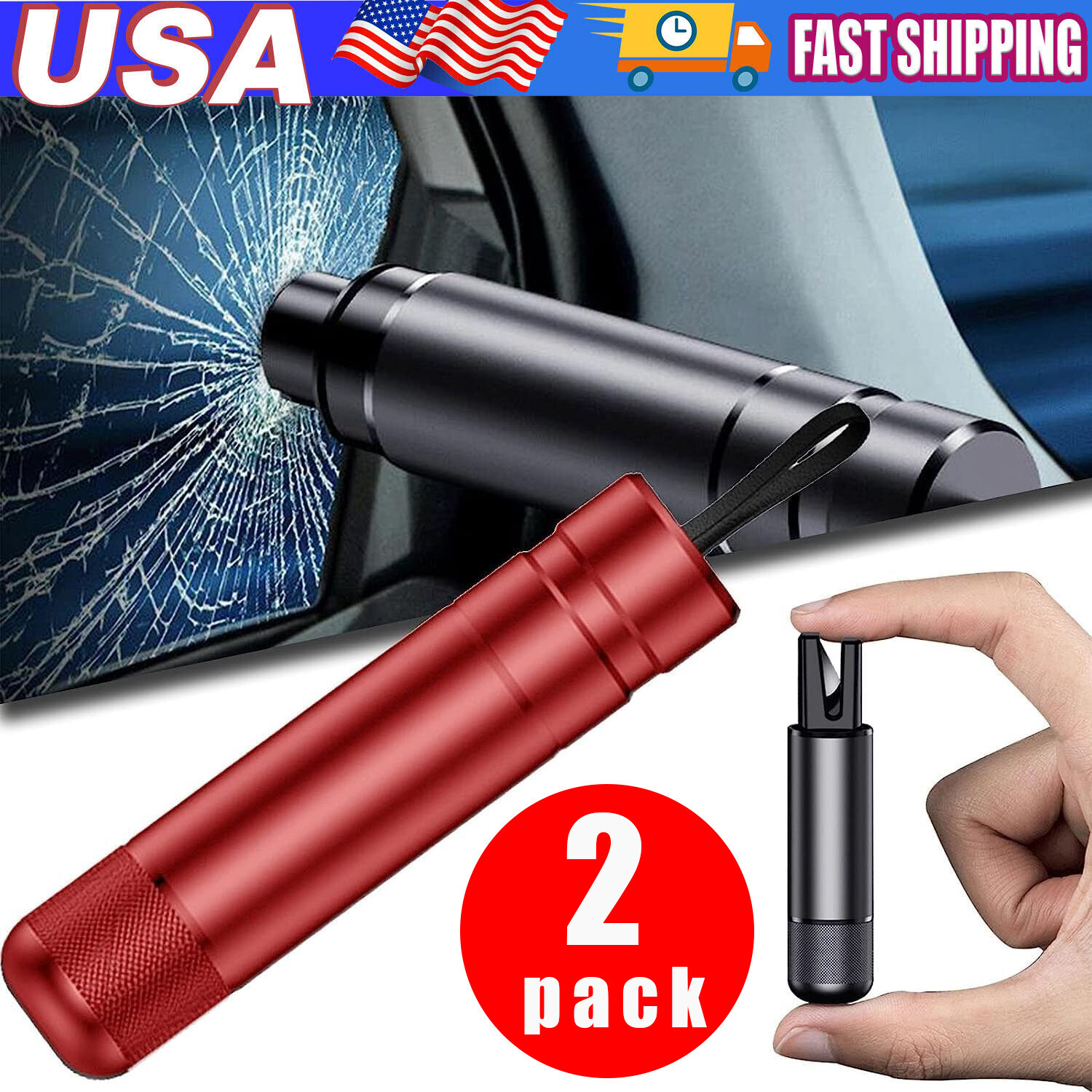 Car Safety Hammer Window Glass Breaker Seat Belt Emergency Escape Cutter Tool